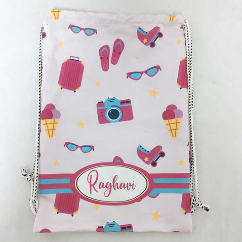 Personalised Sunglass Drawstring Bag & Pencil Pouch Kids Combo